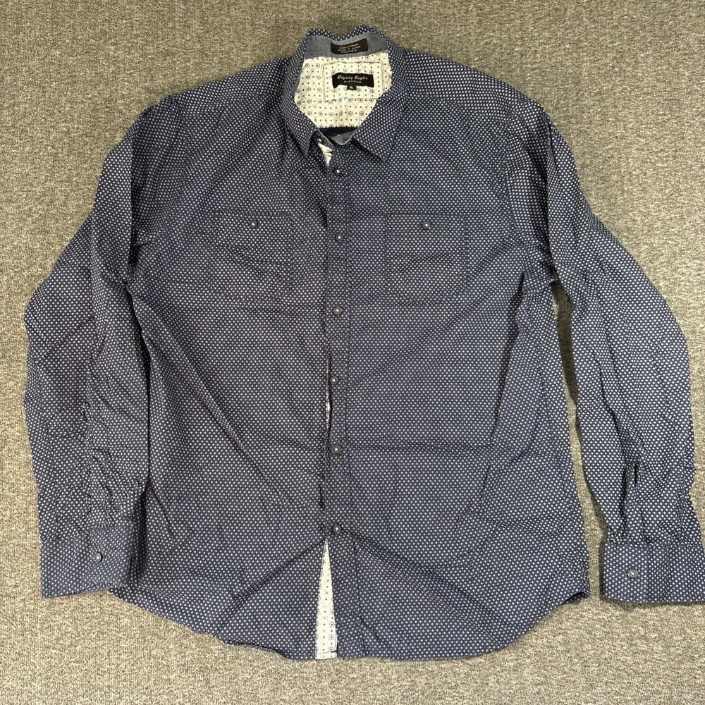 Eighty Eight Platinum Mens Button Up Shirt Size XL 100% Cotton Blue Long Sleeve